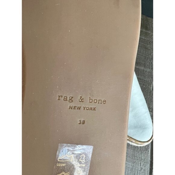 Rag & bone cream leather espadrille slides size 38 - Picture 7 of 9